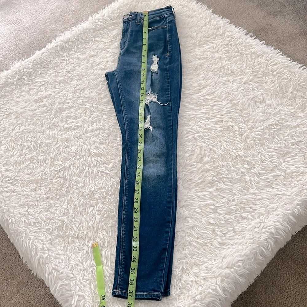 Mudd High Rise Jeggings Flex Stretch Denim Jeans Size 7 Skinny Distressed - Picture 11 of 12